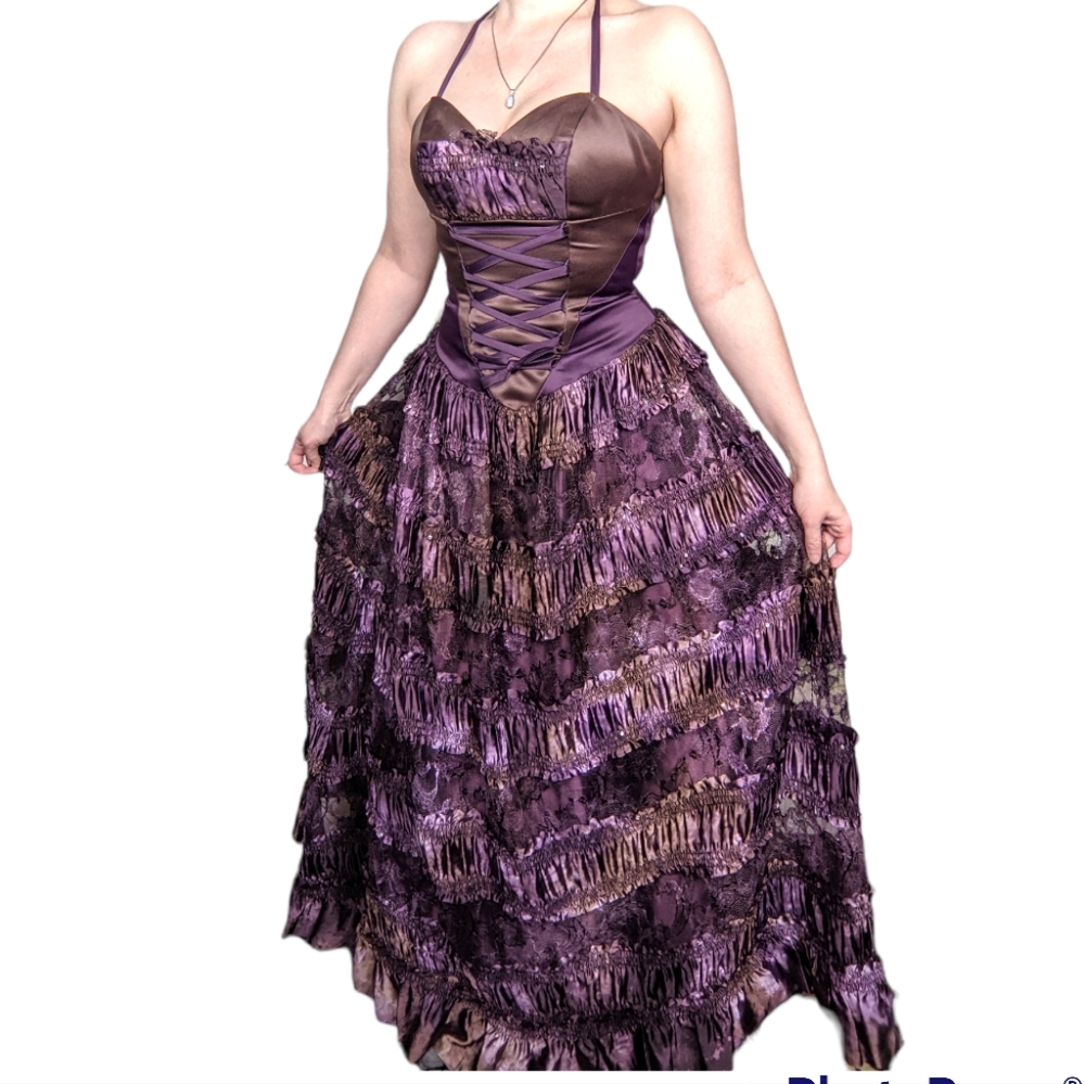 Vintage 90s fairy grunge prom gown dress small 4